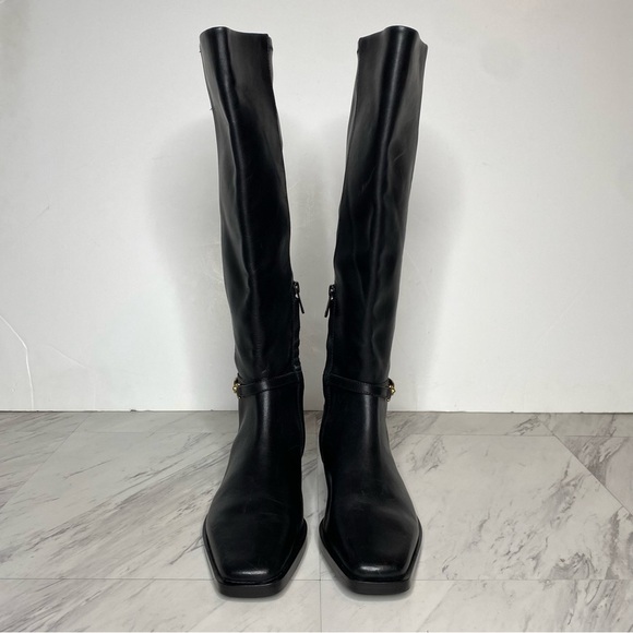 Sam Edelman Clive Black Black Leather Square Toe Tall Boot 7M - Picture 2 of 15